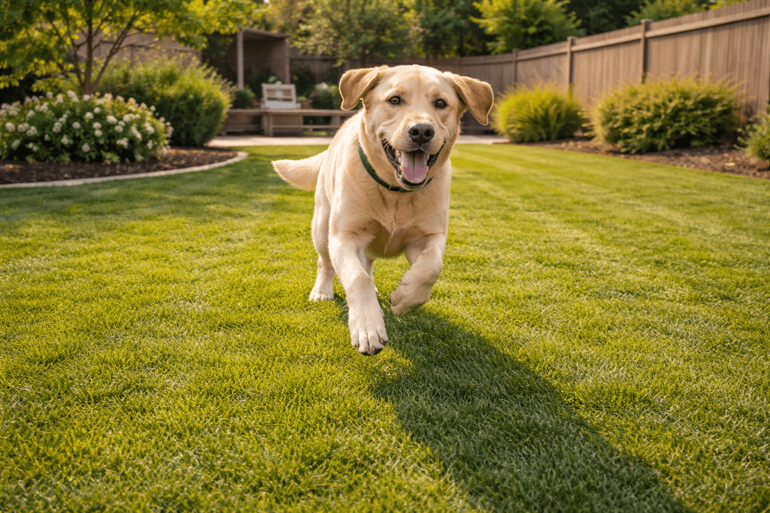 Clean lawn after pet waste removal service
