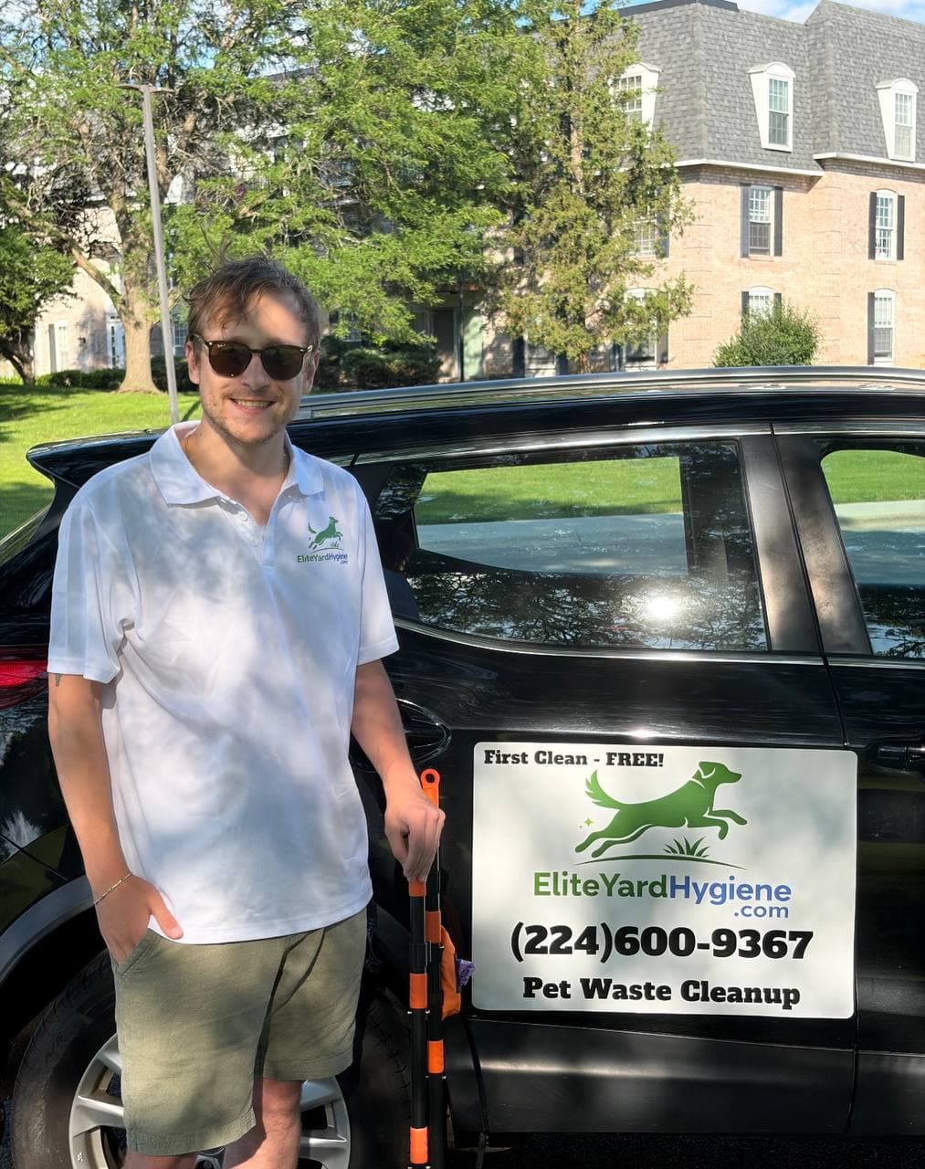 Get a free first clean with Elite Yard Hygiene's professional pet waste removal service in Chicago's northwest suburbs